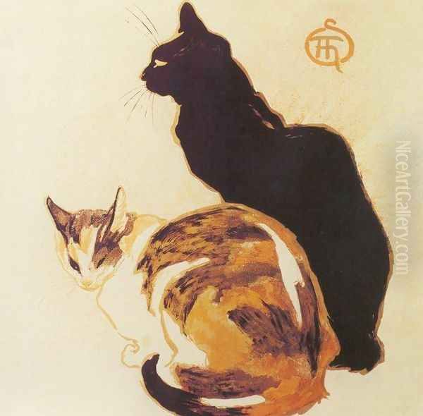 Les Chats - The Cats Oil Painting by Theophile Alexandre Steinlen