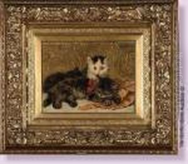 Chatons Oil Painting by Henriette Ronner-Knip