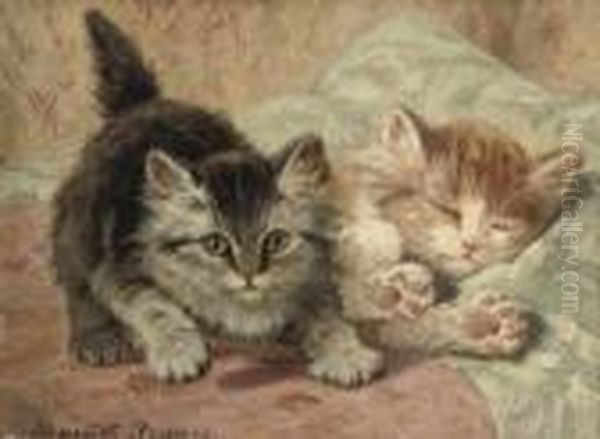 Best Friends Oil Painting by Henriette Ronner-Knip