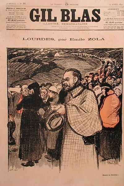 Front cover of Gil Blas containing the first instalment of Lourdes by Emile Zola 1840-1902 1894 Oil Painting by Theophile Alexandre Steinlen