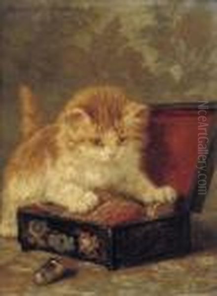 The Sewing Box Oil Painting by Henriette Ronner-Knip