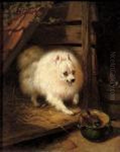 An Unwelcome Intruder Oil Painting by Henriette Ronner-Knip