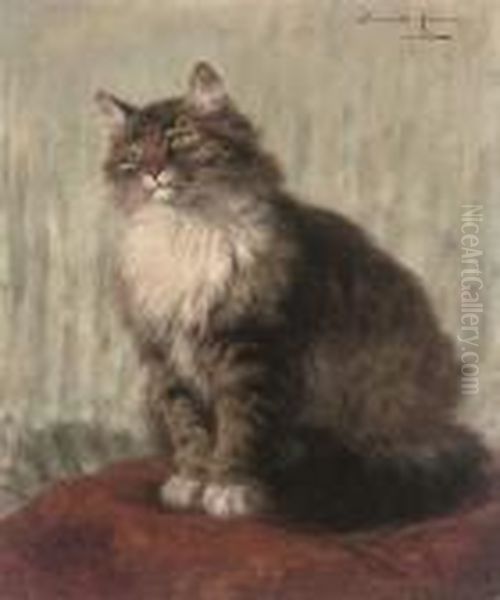 Seeking Attention Oil Painting by Henriette Ronner-Knip