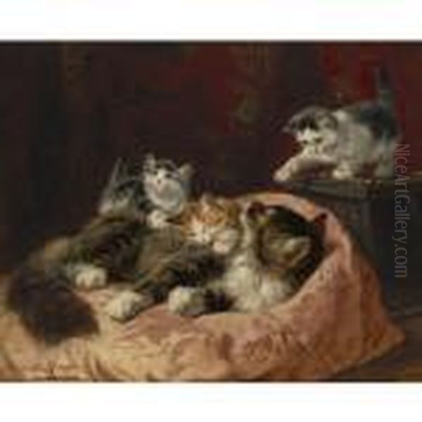 Hello There Oil Painting by Henriette Ronner-Knip