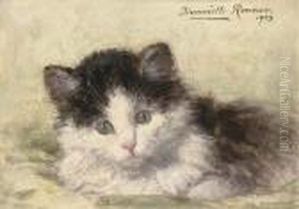 An Inquisitive Look Oil Painting by Henriette Ronner-Knip