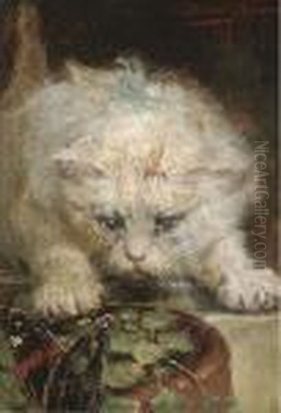 On The Prowl Oil Painting by Henriette Ronner-Knip