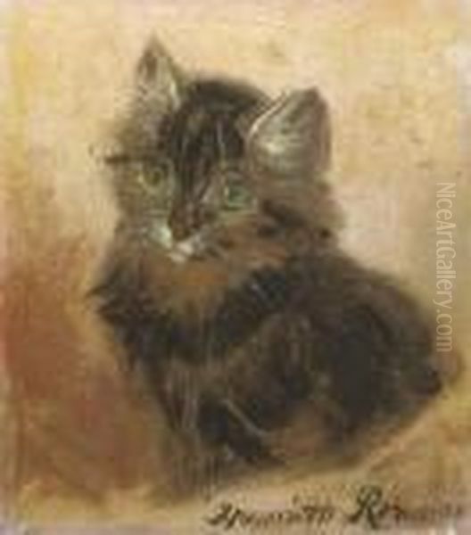 The Little Kitten Oil Painting by Henriette Ronner-Knip