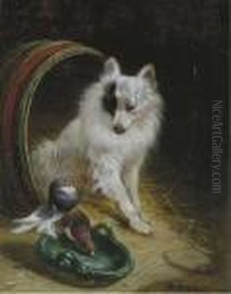 Friends Oil Painting by Henriette Ronner-Knip