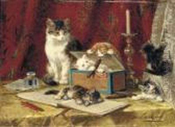 The Cigar Box Oil Painting by Henriette Ronner-Knip