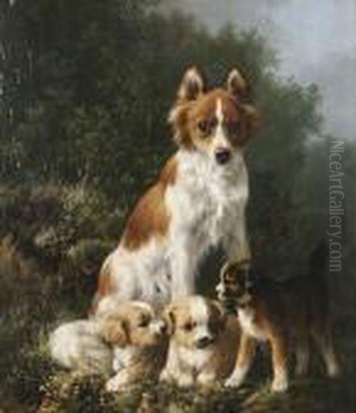 The Proud Mother Oil Painting by Henriette Ronner-Knip