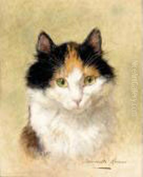 Chat Oil Painting by Henriette Ronner-Knip