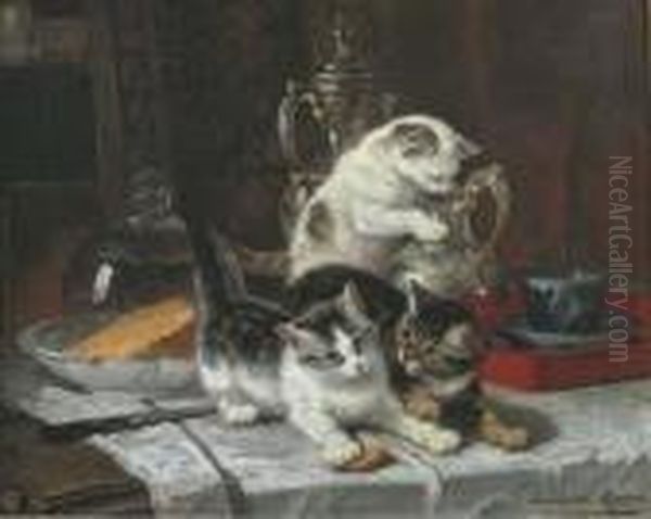 Katjesspel Oil Painting by Henriette Ronner-Knip