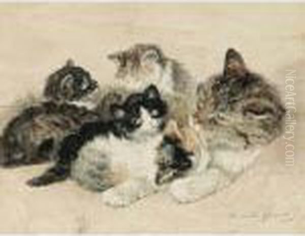 The Favourite Oil Painting by Henriette Ronner-Knip