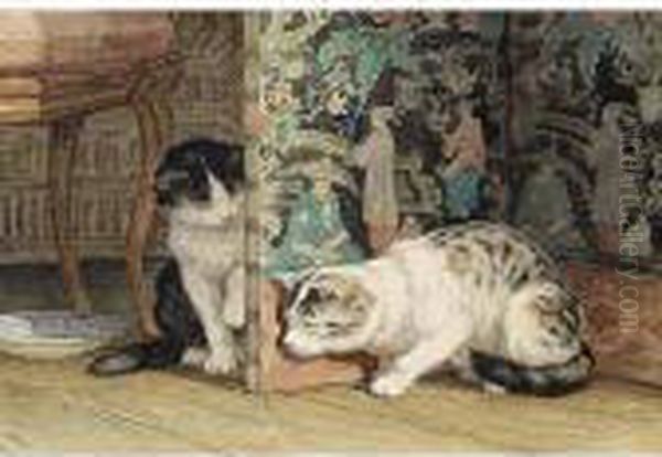 Hide And Seek Oil Painting by Henriette Ronner-Knip