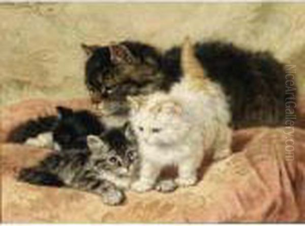 A Proud Mother Oil Painting by Henriette Ronner-Knip