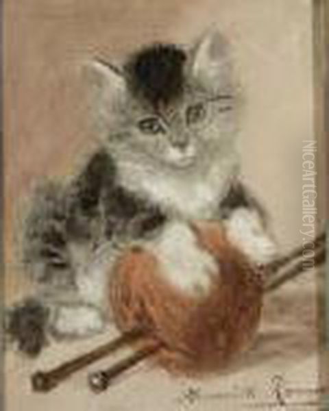 Innocence Oil Painting by Henriette Ronner-Knip