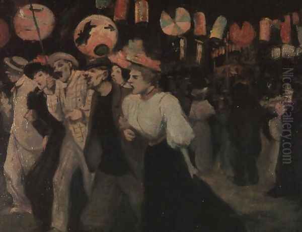 The 14th July 1895 Oil Painting by Theophile Alexandre Steinlen