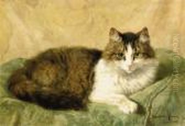 A Natural Pose Oil Painting by Henriette Ronner-Knip