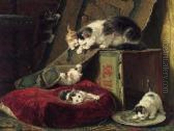 Hide And Seek Oil Painting by Henriette Ronner-Knip