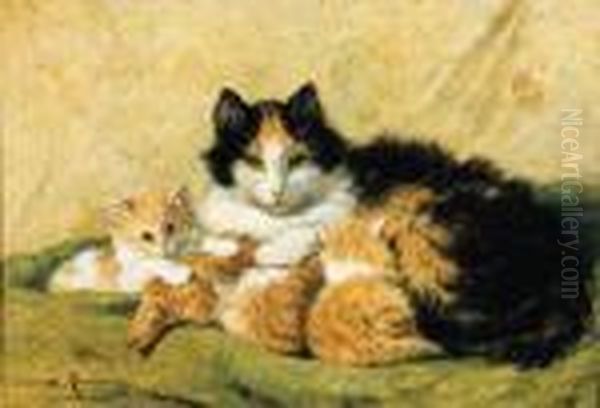 A Proud Mother Oil Painting by Henriette Ronner-Knip