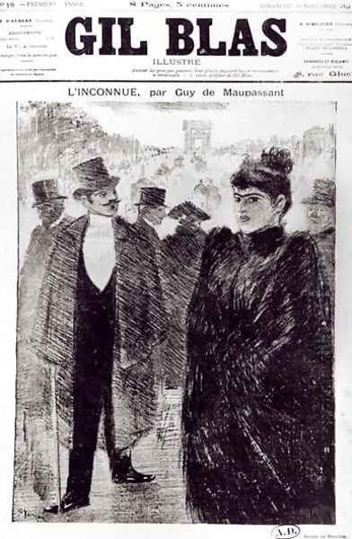 Illustration for LInconnue by Guy de Maupassant 1850-94, front cover of Gil Blas, 1st November 1891 Oil Painting by Theophile Alexandre Steinlen