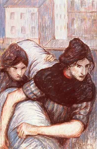 The Laundresses, 1898 Oil Painting by Theophile Alexandre Steinlen