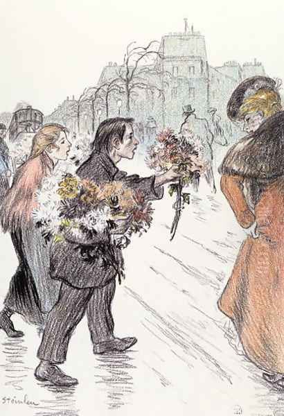 The Down-and-Outs, 1896 Oil Painting by Theophile Alexandre Steinlen