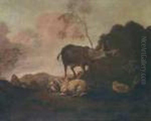 Scena Pastorale Oil Painting by Johan Heinrich Roos