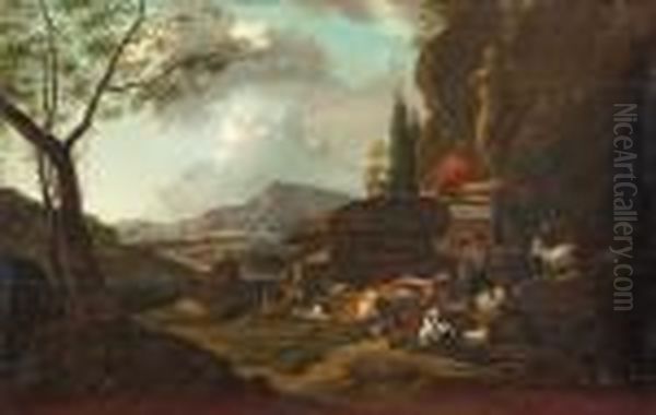 Zugeschrieben Oil Painting by Johan Heinrich Roos