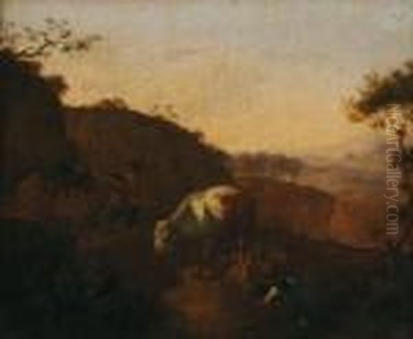 Scene Pastorale Oil Painting by Johan Heinrich Roos