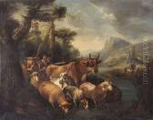 Scene Pastorale Oil Painting by Philipp Peter Roos