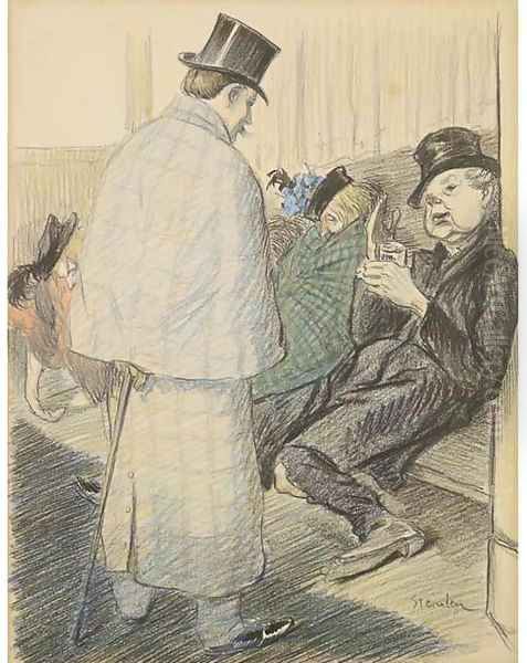 La salle d'attente Oil Painting by Theophile Alexandre Steinlen