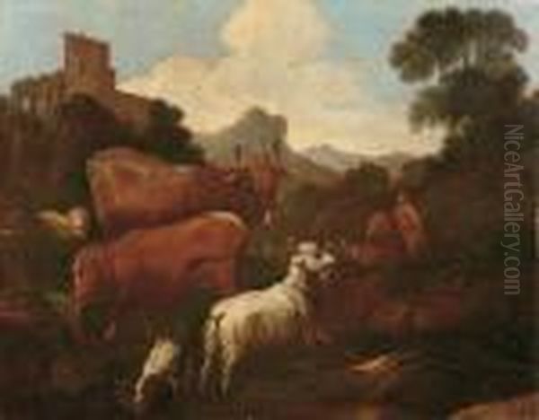 Scena Pastorale Oil Painting by Philipp Peter Roos