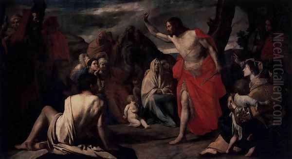 The Preaching of St John the Baptist in the Desert Oil Painting by Massimo Stanzione