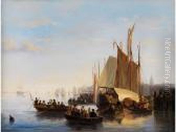 Heimkehrende Segelflotte Oil Painting by Nicholas Jan Roosenboom