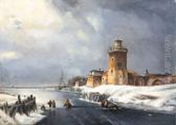 Plaisir D'hiver Oil Painting by Nicholas Jan Roosenboom