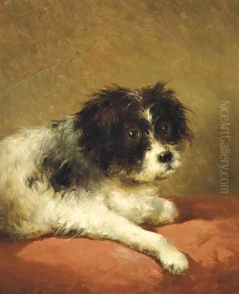 Best friend portrait of a dog Oil Painting by Andreas Schelfhout