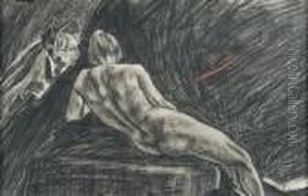 La Messagere Du Diable Oil Painting by Felicien Rops