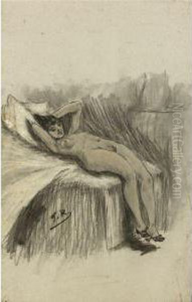 Nud Oil Painting by Felicien Rops