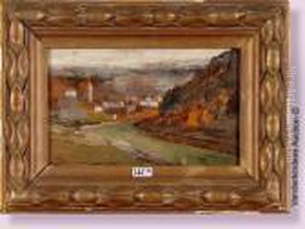 Vallee De La Meuse Oil Painting by Felicien Rops