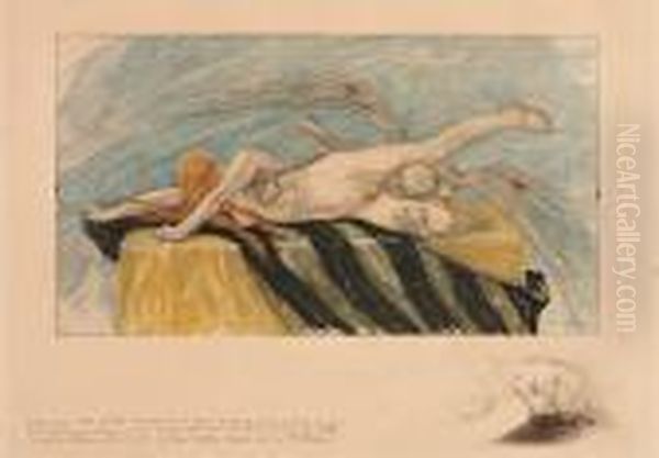 L'agonie Oil Painting by Felicien Rops