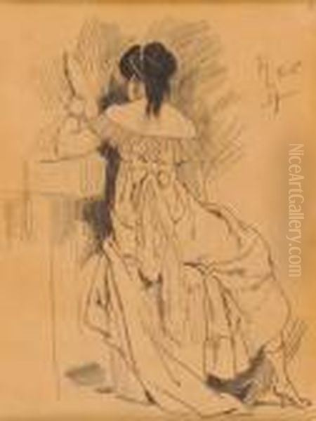 Jeune Femme A La Toilette Oil Painting by Felicien Rops