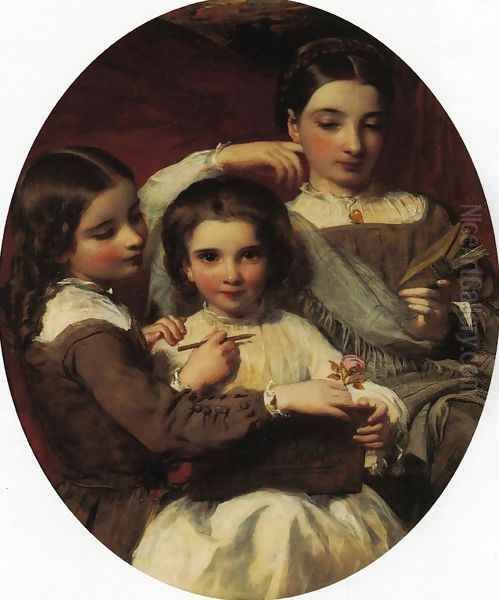 Portrait of the Russell Sisters Oil Painting by James Sant