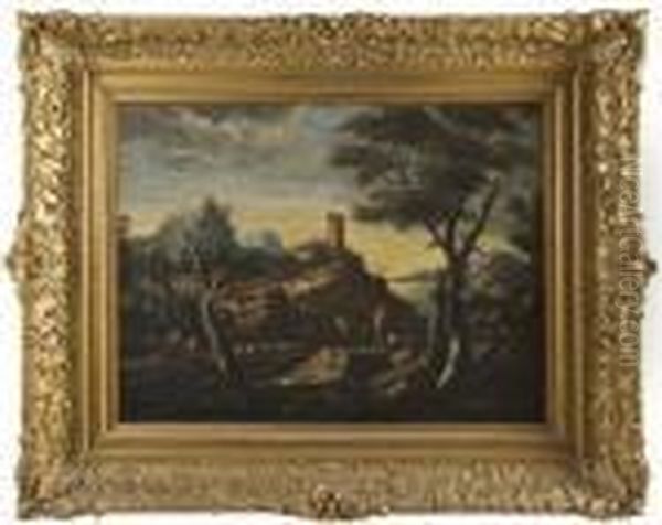 Capriccio Landscape With Fishermen Oil Painting by Salvator Rosa