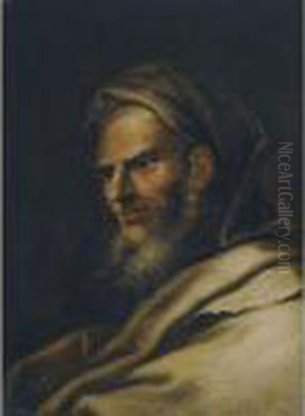 A Philosopher, Possibly Diogenes Oil Painting by Salvator Rosa