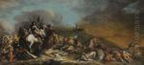 Battaglia Oil Painting by Salvator Rosa