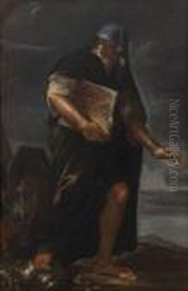 Un Santo Eremita Oil Painting by Salvator Rosa