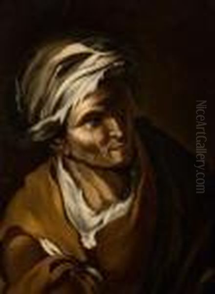 Homme Au Turban Oil Painting by Salvator Rosa