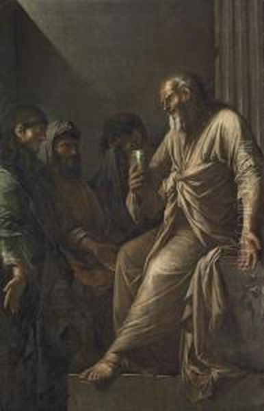 The Death Of Socrates Oil Painting by Salvator Rosa