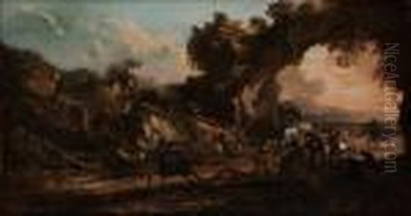 Hans Art Overfallet Oil Painting by Salvator Rosa